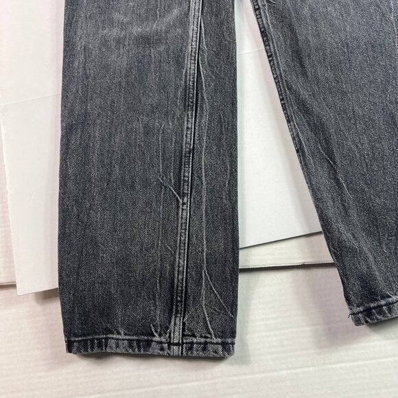 Zara Jeans Women's 26 x 32* High Rise Baggy Black Faded Cotton Denim Tag 0 - Picture 6 of 16